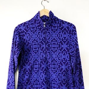 💜 Columbia Purple Patterned Half-Zip LS Top